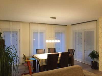 Lange Gardine in weiß für das Esszimmer